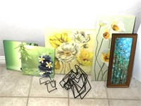 Stretch Canvas Flower Prints & Easels