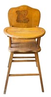 Vintage High Chair with Teddy Bear Motif