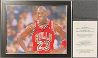 Framed and Signed Michael Jordan Picture w/ COA