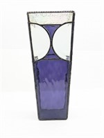 Purple And Clear Stained Glass Vase