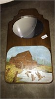WOODEN PAINTED HANGING WALL MIRROR