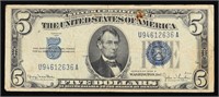 1934D $5 Blue Seal Silver Certificate Grades vf++