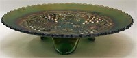 Carnival Glass Footed Grape Tray