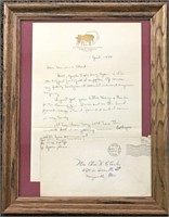 Framed Letter Dated 1944