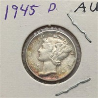 1945 D Silver Mercury Dime