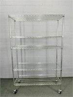 Trinity Rolling 5 Tier Chrome Wire Shelving Unit