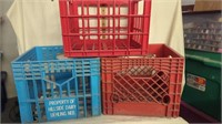 2 plastic milk crates