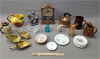 Clock; Rockingham Pottery; Porcelain etc