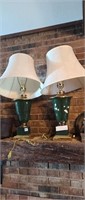 Set of 2 Green Lamps