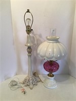 Electrified table lamp and lamp base