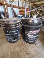 5 gal Pivot Oil (full) & 5 gal Turbine Drip Oil