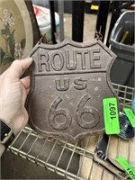 METAL ROUTE 66 WALL DECOR SIGN