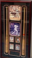 11 - FRAMED & SIGNED BASEBALL MEMORABILIA 43X23"