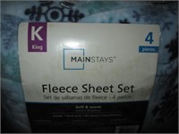 2pc  Main Stays King Size Fleece Sheet Sets - NOS