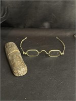 19 century octagonal eyeglasses adjustable sides,