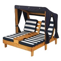 New KidKraft Wooden Outdoor Double Chaise with Cup