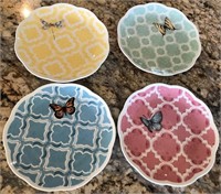 L - 4 LENOX BUTTERFLY MEADOW PLATES (K6)