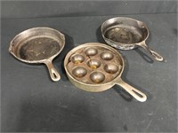 3 Cast Iron Pans (Griswold)