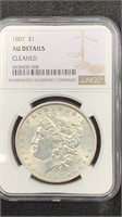 1887 Morgan Silver Dollar NGC AU Details
