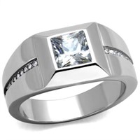 Pretty Polished 1.25ct White Sapphire Inlay Ring