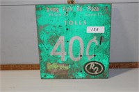 40 cent toll sign