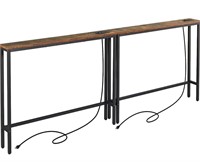 Pack 5.9" Narrow Console Sofa Table with Power