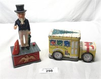 2 pcs. Uncle Sam Bank & Tin M&M's Bank