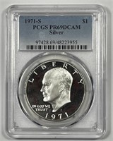 1971-S Eisenhower Silver $1 Proof PCGS PR69 DCAM