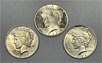 1922 1923 1924 Peace Silver $1 Trio UNC BU