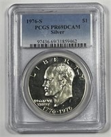 1976-S Eisenhower Silver $1 Proof PCGS PR69 DCAM