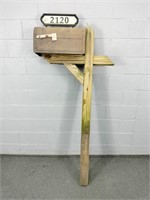 Metal Mailbox W Treated Wood Post