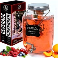 Le'Raze 2-Gallon Glass Beverage Dispenser