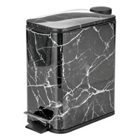 mDesign Slim Metal 1.3 Gallon Step Trash Can with