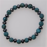 Turquoise & Hematite Bead Stretch Bracelet