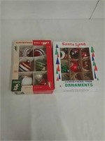 Two packages of vintage Christmas ornaments