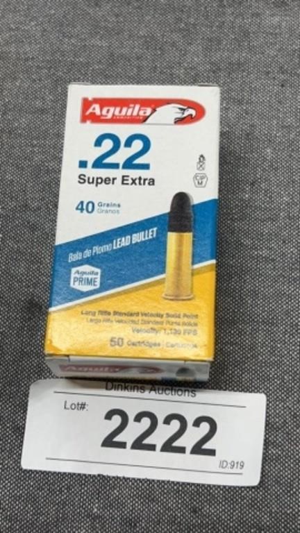 AGUILA .22 super extra 50 cartridges lead bullets
