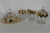 Glass Gold Trimmed Breakfast Set