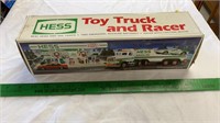 Hess toy truck and racer.