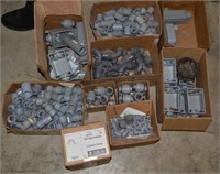 10 Boxes of 3/4in PVC Fittings, Connecters, & Clam