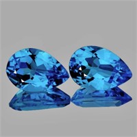 Natural Swiss Blue Topaz Pair {Flawless-VVS1}