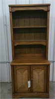 OAK BOOKCASE HUTCH WITH DOORS
