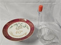 40TH ANNIVERSARY CAKE STAND 4.5"X10", 11.5"