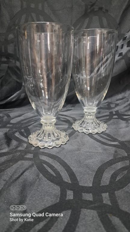 Pair of Candlewick boopie ice tea glasses