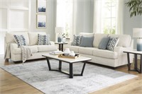 ASHLEY VELERANO 2-PIECE PARCHMENT SOFA & LOVE SEAT