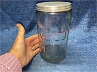 Antique "Coffee" jar w/ lid - 7in tall