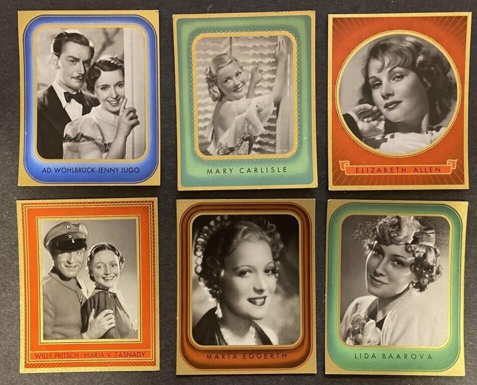 MOVIE STARS: 18 x INDUSTRIE Tobacco Cards (1936)