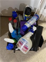 Box of cleaning  supplies