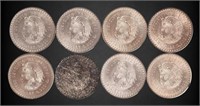 Collection Of (8) Mexico Silver 5 Peso Coins