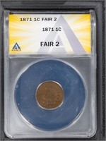 1871 1C Indian Cent ANACS F2