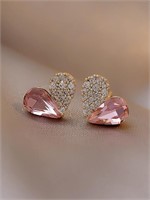 Earrings for Women- Rhinestone Heart Stud Earrings